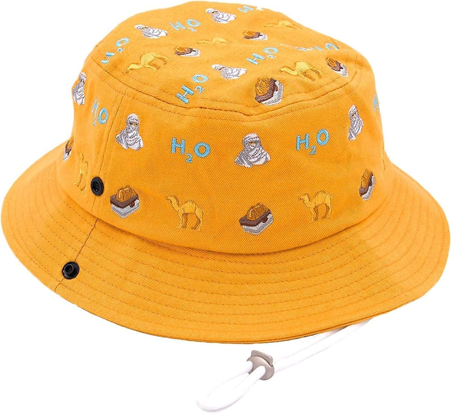 SCALEMADE 100% Cotton Bucket Hat Summer Beach Travel Sun Hat Embroidered with String
