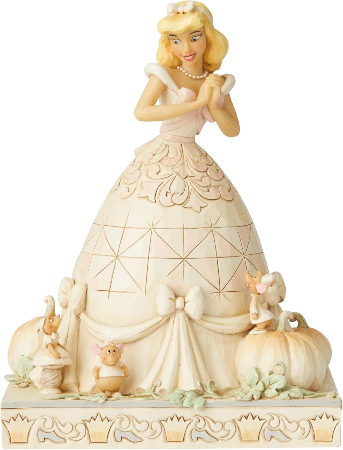 Enesco Disney Traditions by Jim Shore White Woodland Cinderella Figurine, 8 Inch, Multicolor