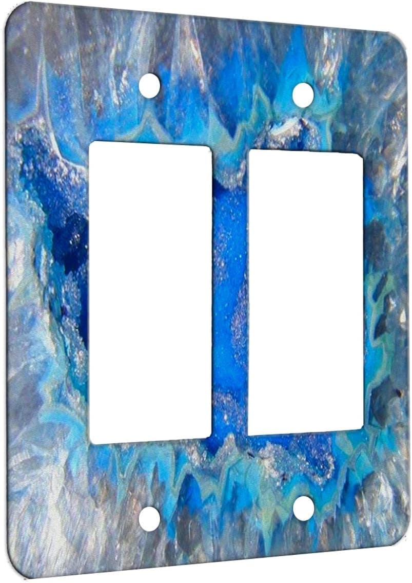 Geode Crystal Azure - Decor Wall Plate Cover Metal (2 Gang Decora)