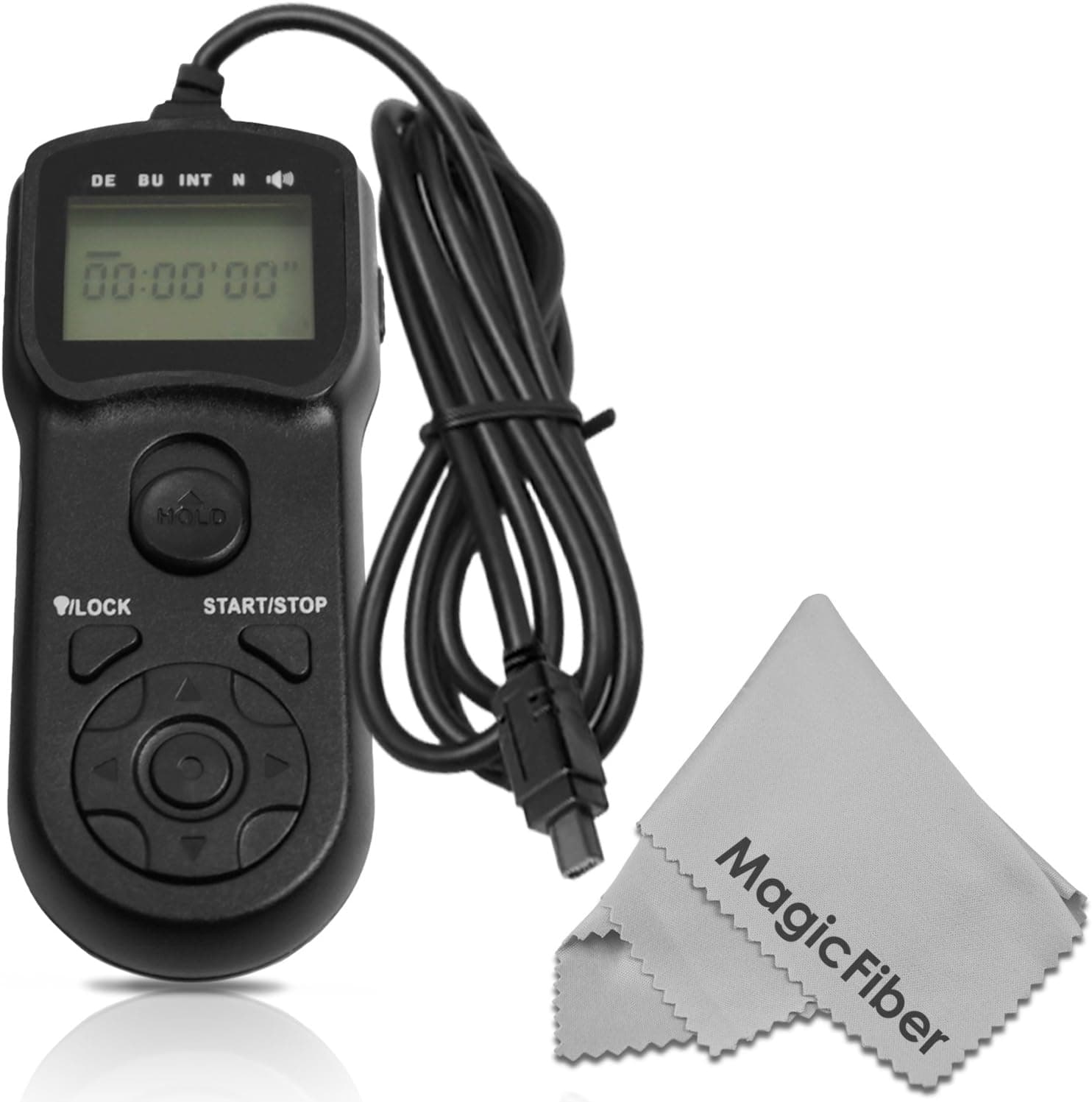 Professional Timer Remote Control Shutter (MC-DC2 Replacement) for NIKON D3200 D3100 D5200 D5100 D5000 D600 D7100 D7000 D90 + MagicFiber Microfiber Lens Cleaning Cloth