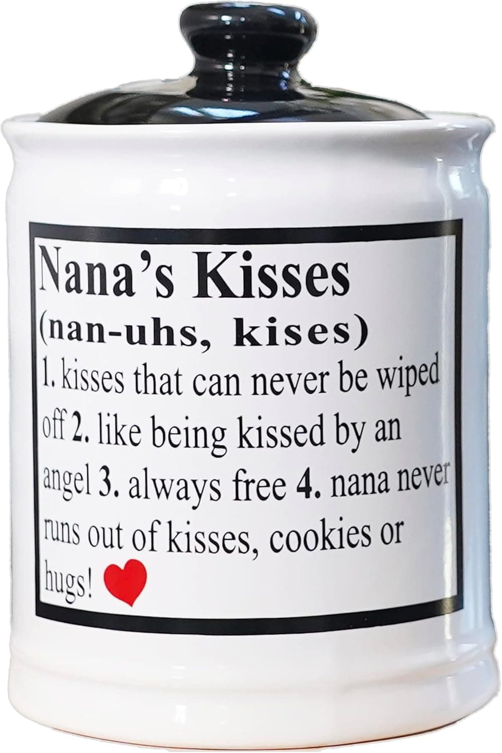 Cottage Creek Nana's Kisses Candy Jar, Piggy Bank, Nana Gifts, Nana