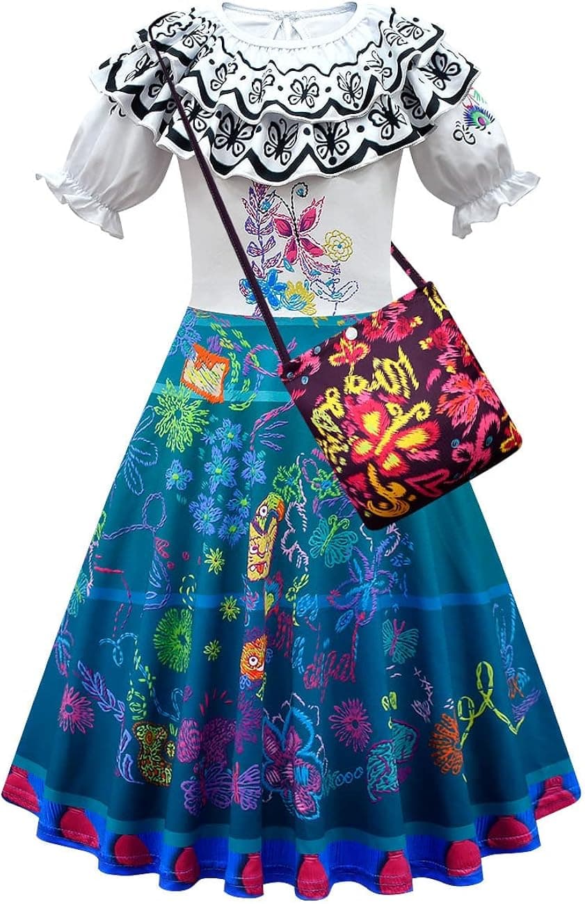 moderist Kids Princess Isabela Dress Fashion Costume for Girls Halloween with Bag