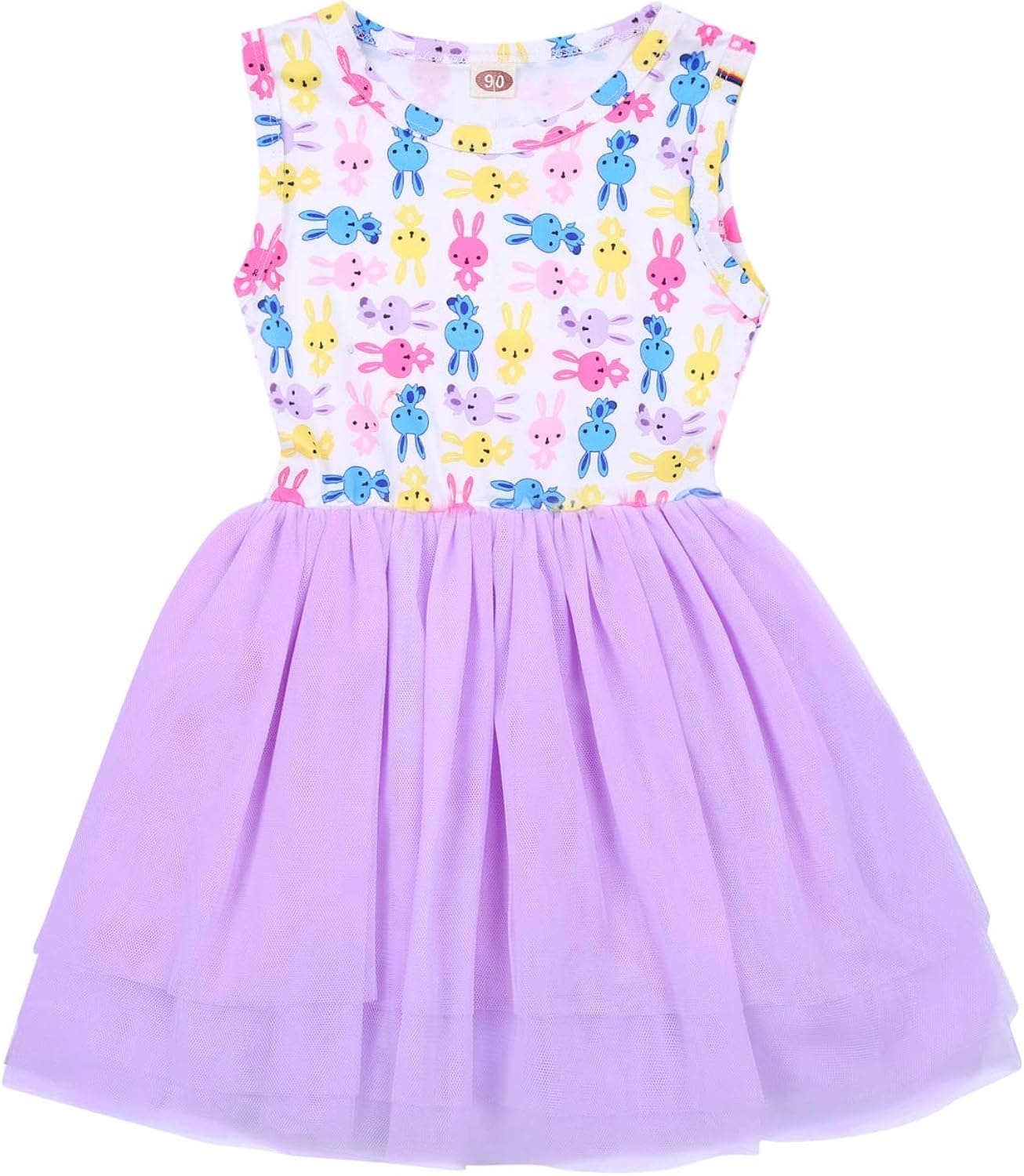 Toddler Baby Girl Easter Outfit Sleeveless Bunny Tutu Dress Princess Party Dress Summer Clothes
