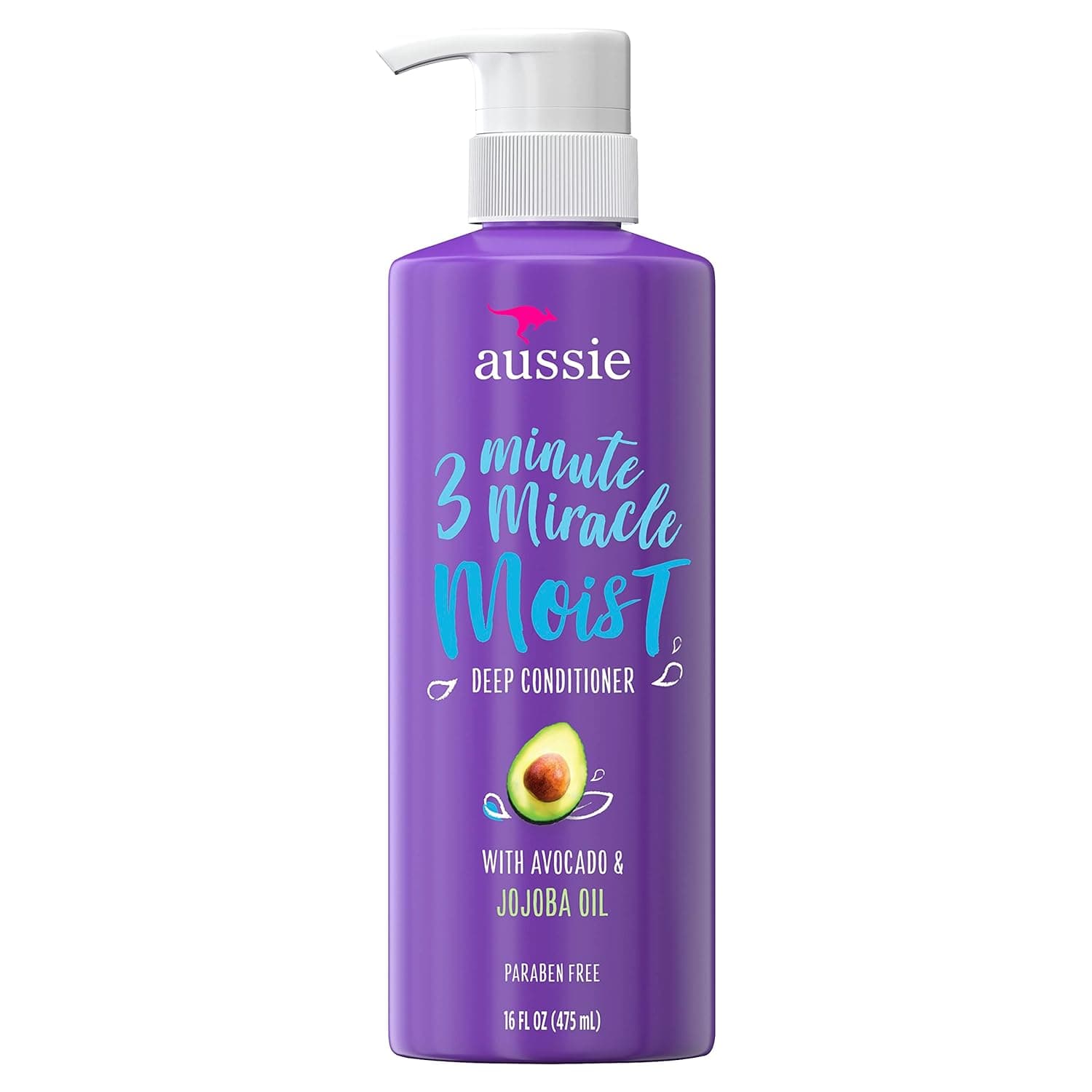 Aussie Conditioner, Paraben Free, Miracle Moist 3 Minute Miracle with Avocado, Dry Hair Treatment and Repair, 16 Fl Oz (Pack of 6)