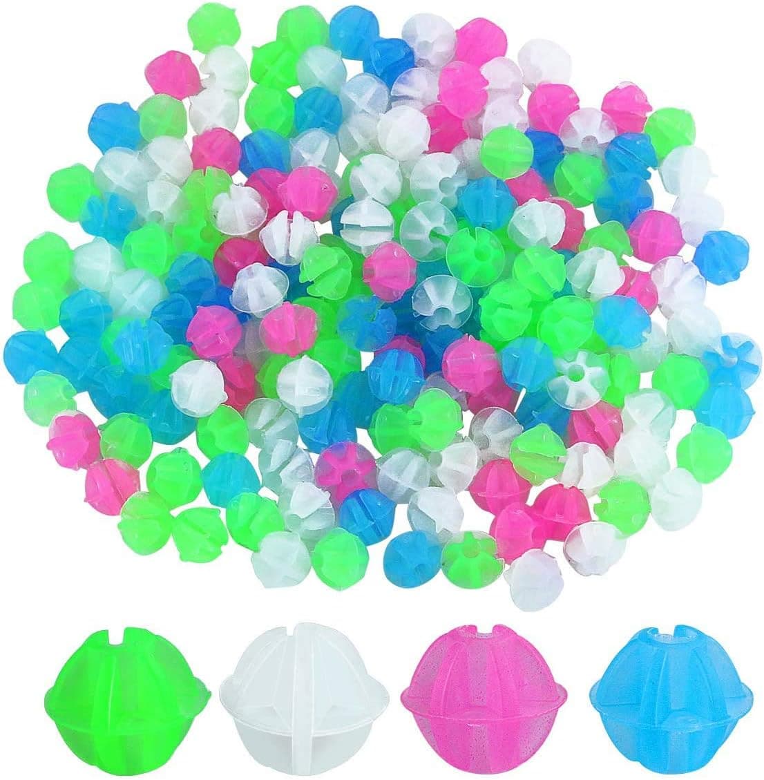 Newbested 210 PCS Multicolor Kids Bicycle Spoke Beads,Bike Wheel Spokes Plastic Luminous Bead Clip for Bike Decorations(Assorted Colors)