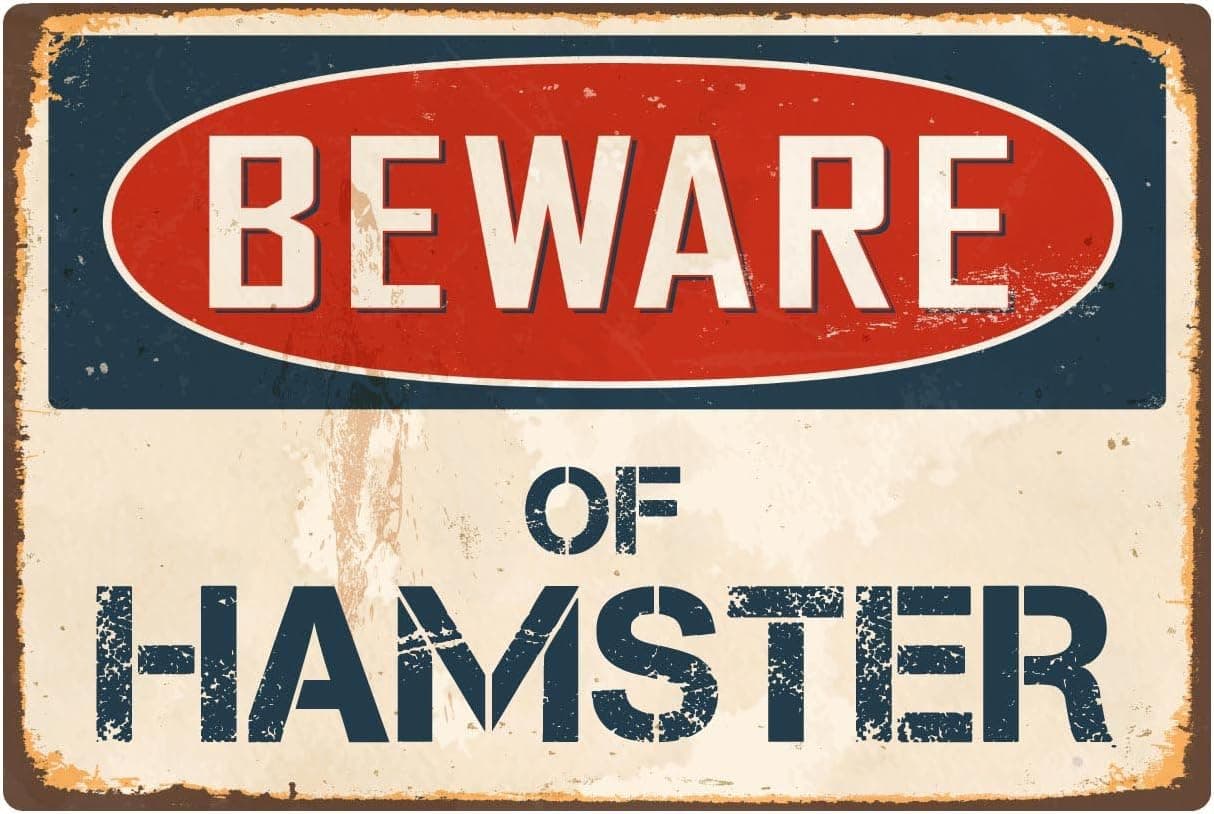 Beware Of Hamster 8” x 12” Vintage Aluminum Retro Metal Sign VS202