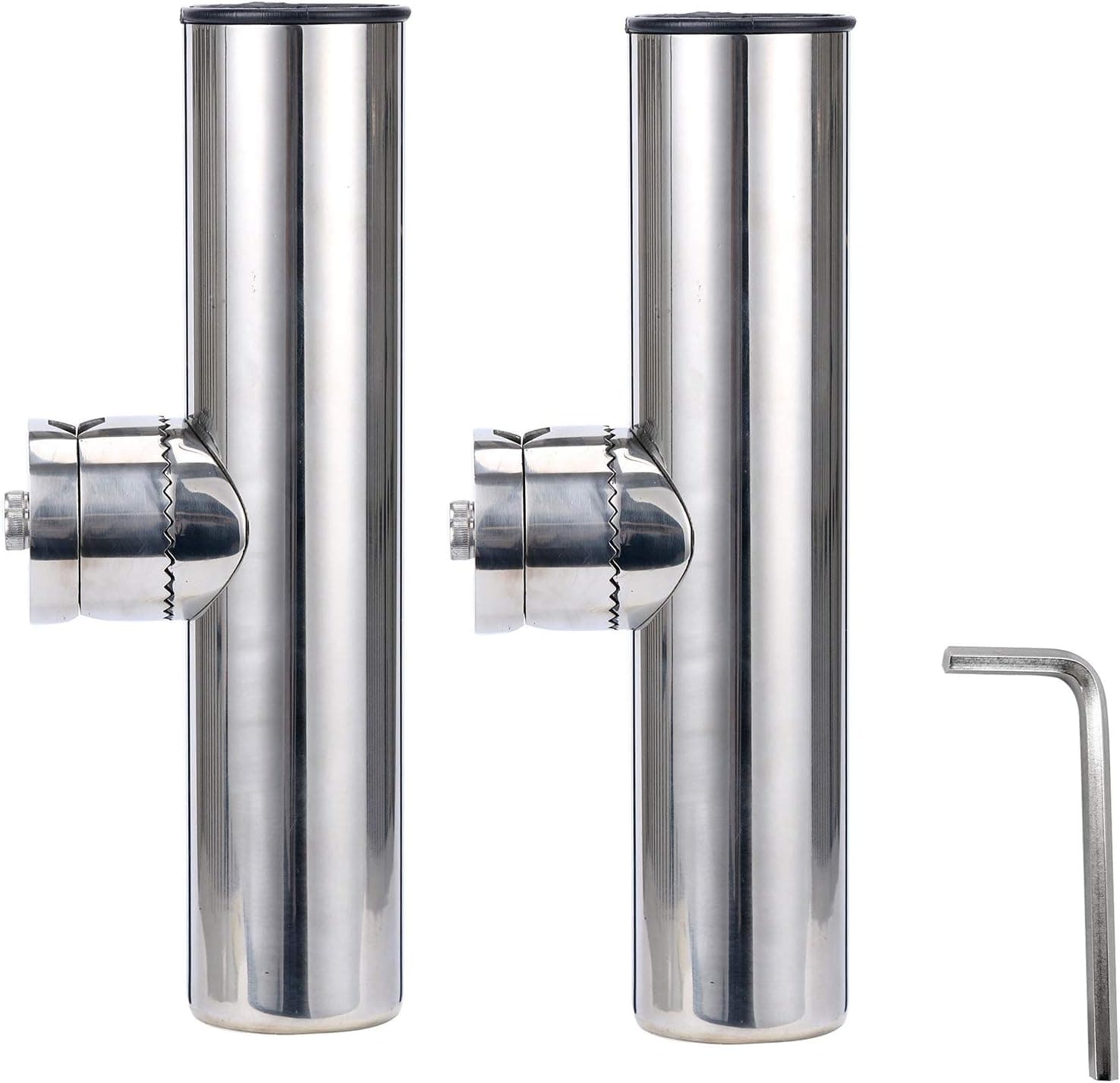 Amarine Made 2pcs Stainless Clamp on Fishing Rod Holder for Rails 7/8" to 1"
