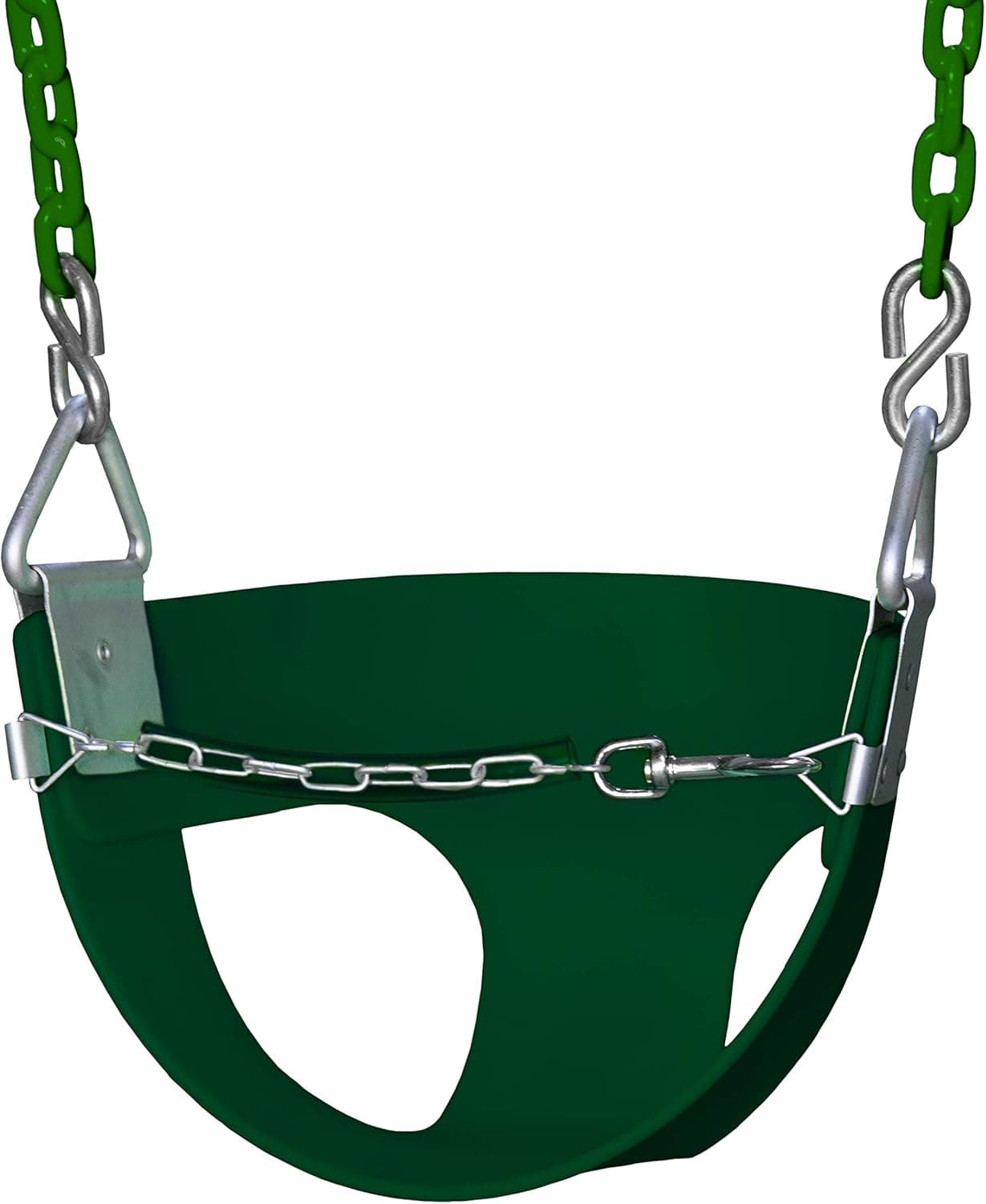 Gorilla Playsets 04-0010-G/G Half Bucket Toddler Swing with Coated Chains - Green