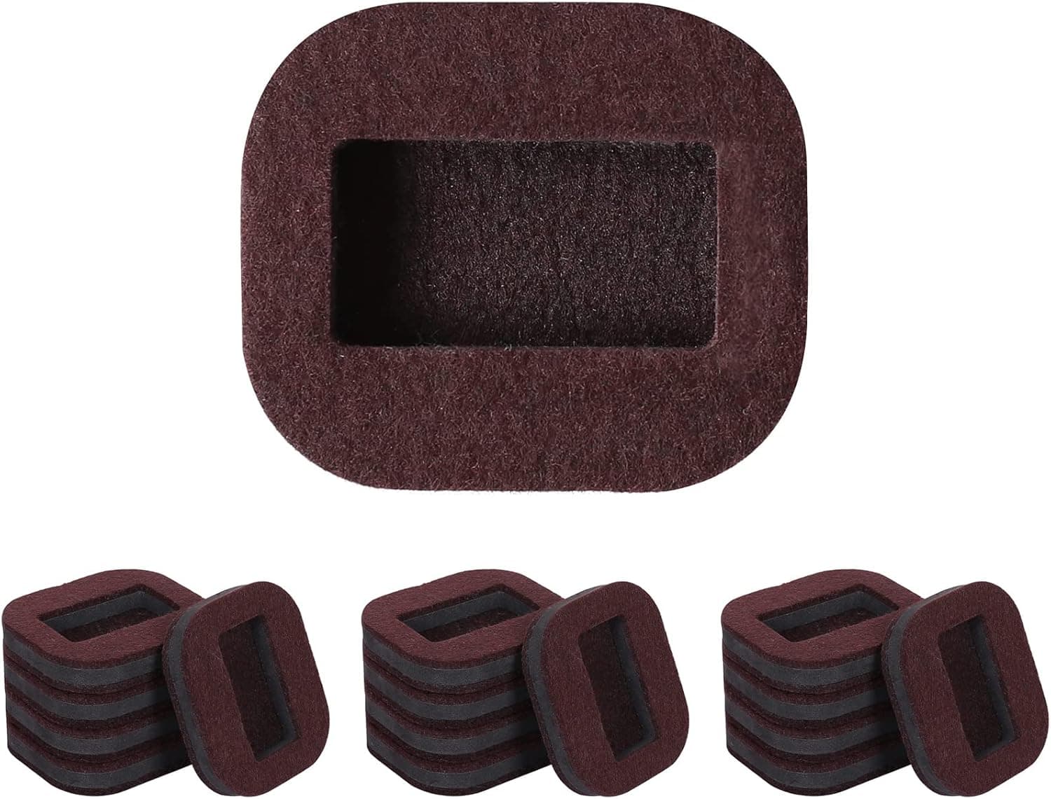 MoMoSun Felt Pads Bottom Furniture Caster Cups, Floor Protectors for Furniture Prevents Scratches Suitable for All Floors and Wheels, Value Pack, 16 Pack (Brown)