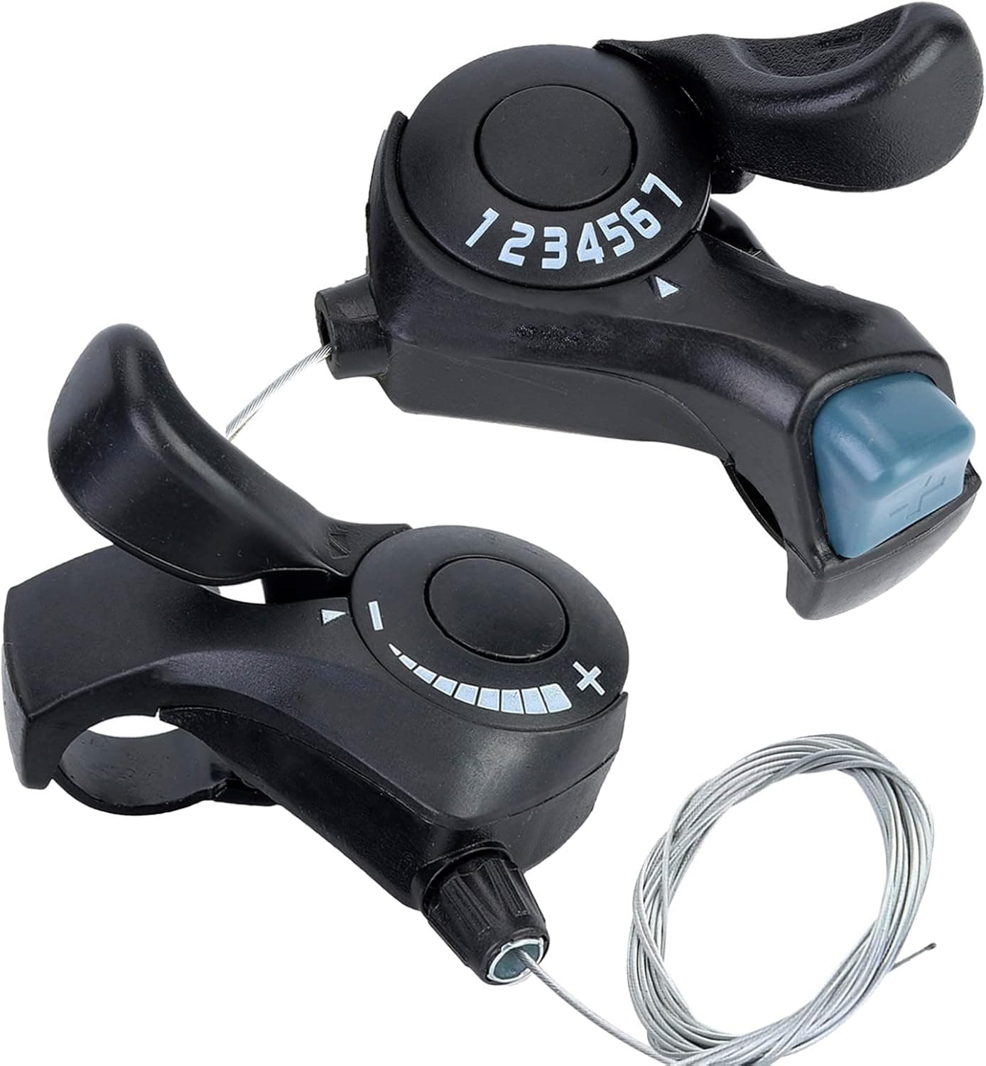 SOONHUA Bike Speed Shifter,TX-30 Right Thumb Gear Shifter,1 Pair Mountain Bicycle Gear Shifters 3X7 Speed Shift Lever and Set with Gear Indicator for Road Bike,MTB