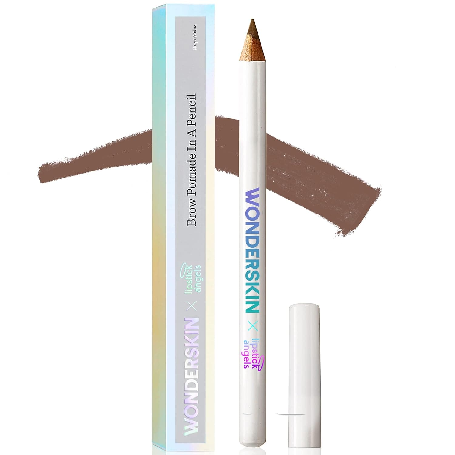 WONDERSKIN Eyebrow Pencil, Brow Pencil for Natural Looking Brows, Brown Eye Makeup, Long Lasting Eyebrow Pomade (Brunette)