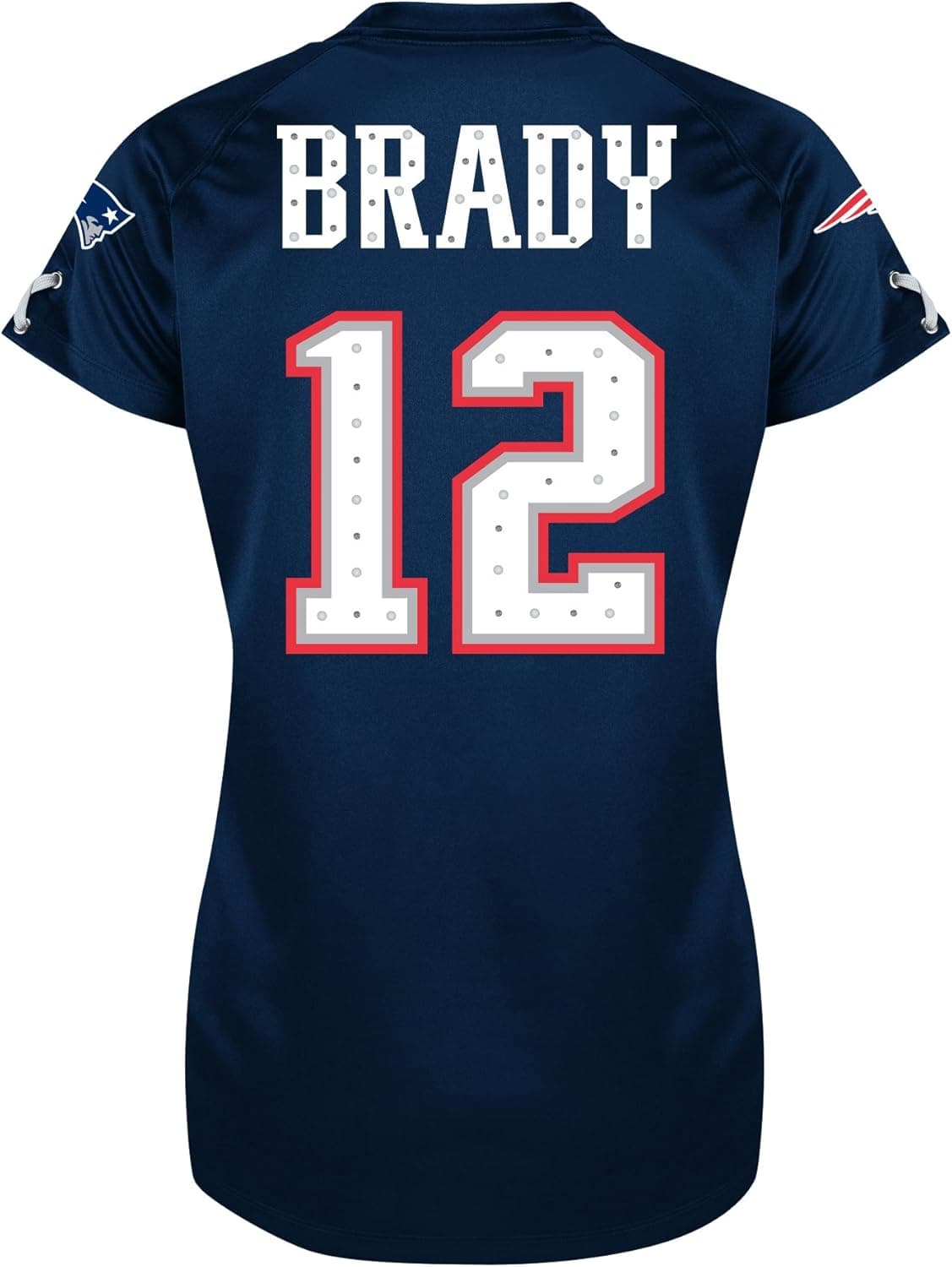 Women's Tom Brady #12 New England Patriots NFL Draft Him II Shimmer Jersey by Majestic Athletic