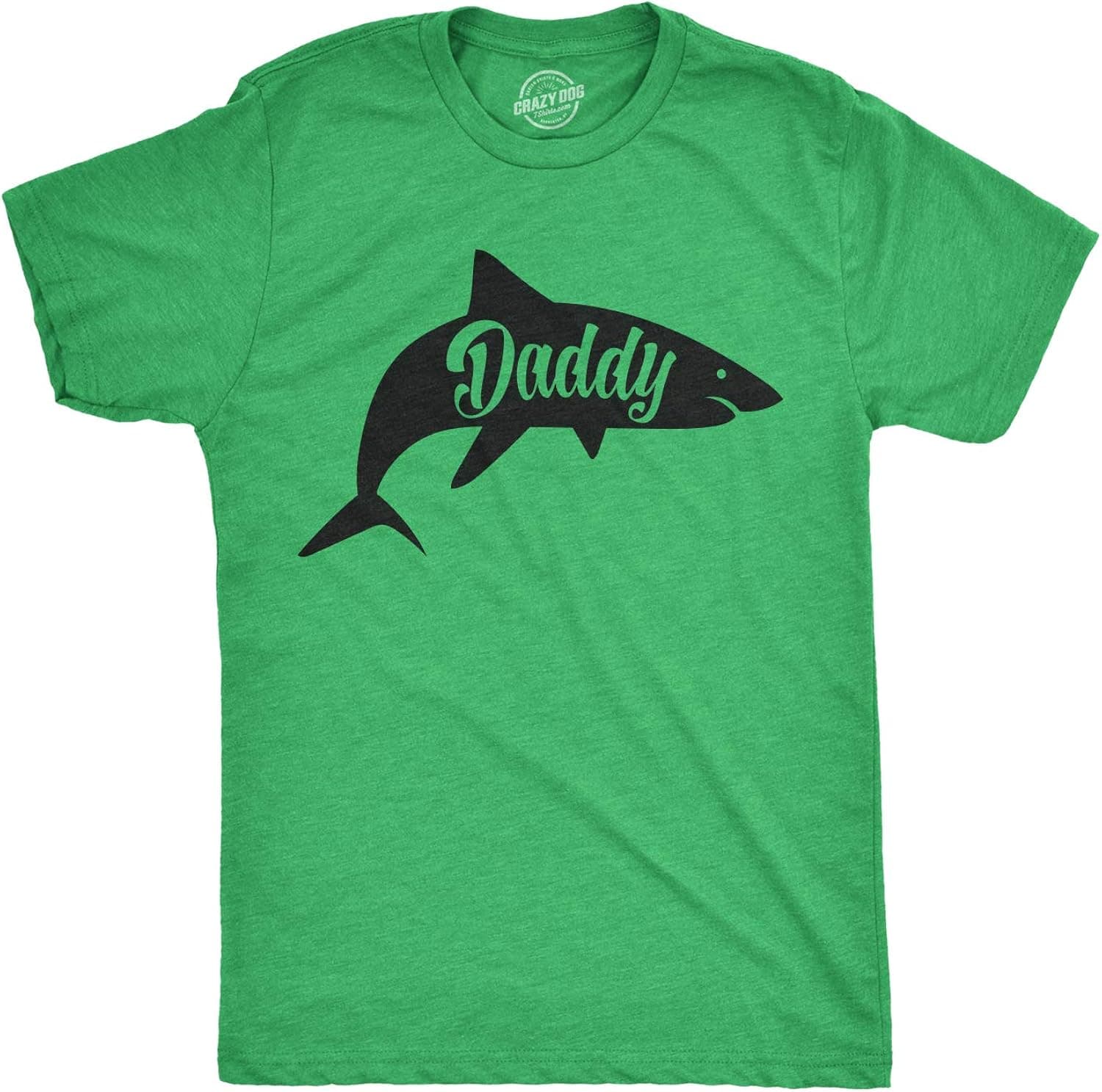 Mens Daddy Shark T Shirt Cute Funny Family Cool Best Dad Vacation Tee for Guys