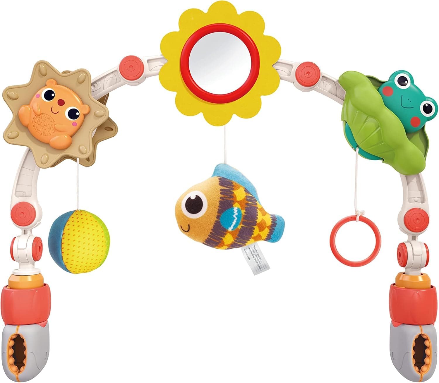 Choiqua Stroller Arch and Car Seat Toys, Baby Soothing Play Sensory Toys, Inspiring Motor Development Toys, Adjustable Animal Activity Arch