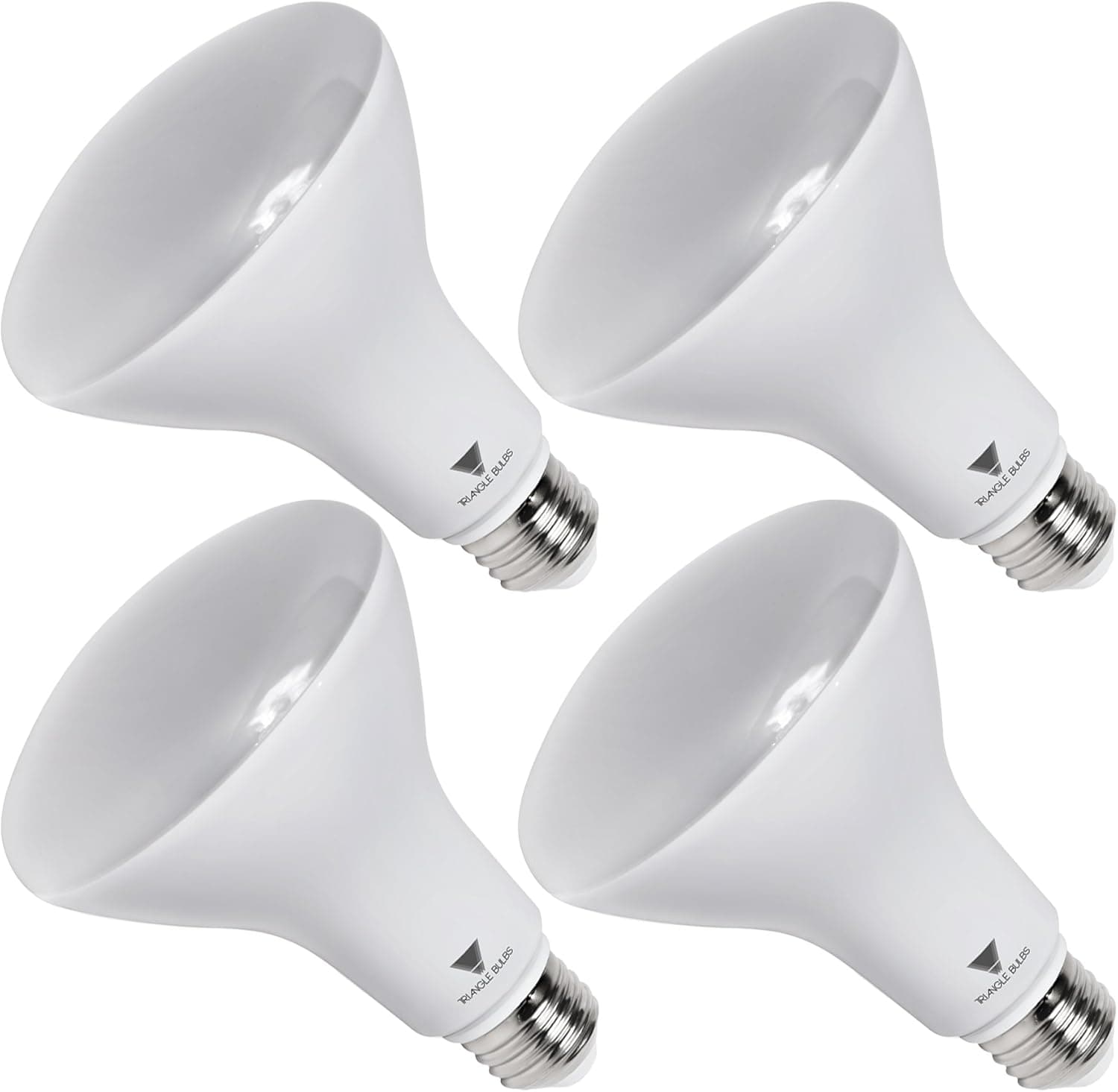 Triangle Bulbs (Pack Of 4) 8-Watt (65-Watt) BR30 LED Flood Light Bulb, Dimmable, UL Listed, Energy star certified,
