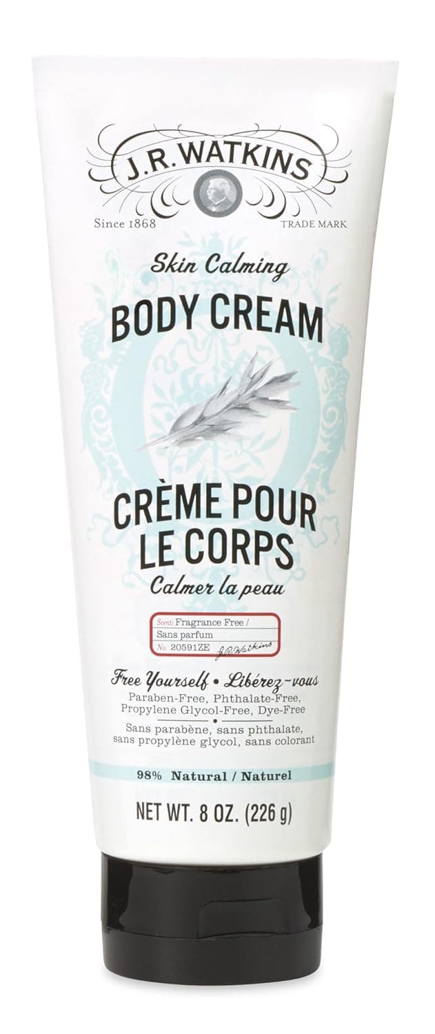 Watkins Natural Skin Calming Body Cream, Fragrance Free, 8 Ounce