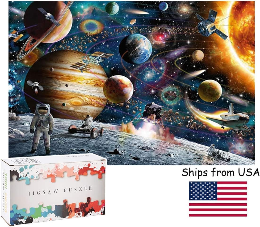 Space Jigsaw Puzzle 1000 Pieces for Adults,Planets in Space Adult Children Puzzle Puzzle Intellective Educational Toy