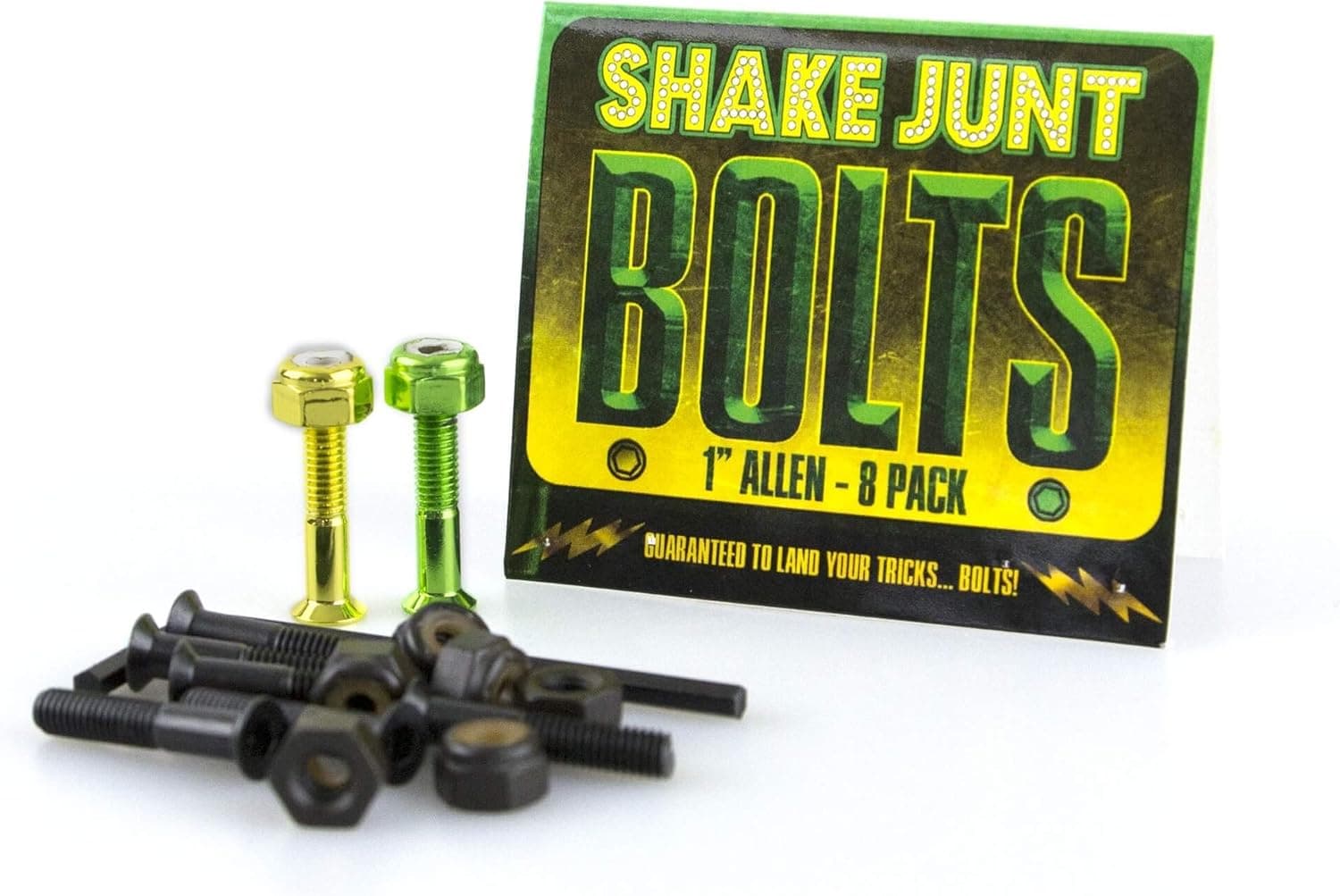 Shake Junt Allen Bag-O-Bolts Green / Yellow Skateboard Hardware Set - 1"