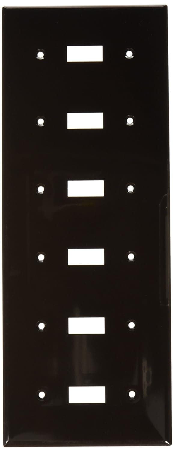 Morris 81062 Lexan Wall Plate for Toggle Switch, 6 Gang, Brown