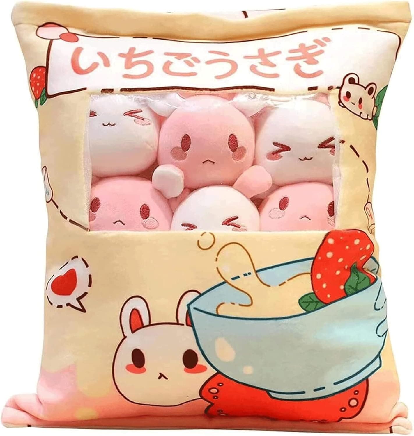 SHDZKJ Cute Bag of Plush Toy Soft Throw Pillow Stuffed Animal Toys Creative Gifts Room Decor (Blue)