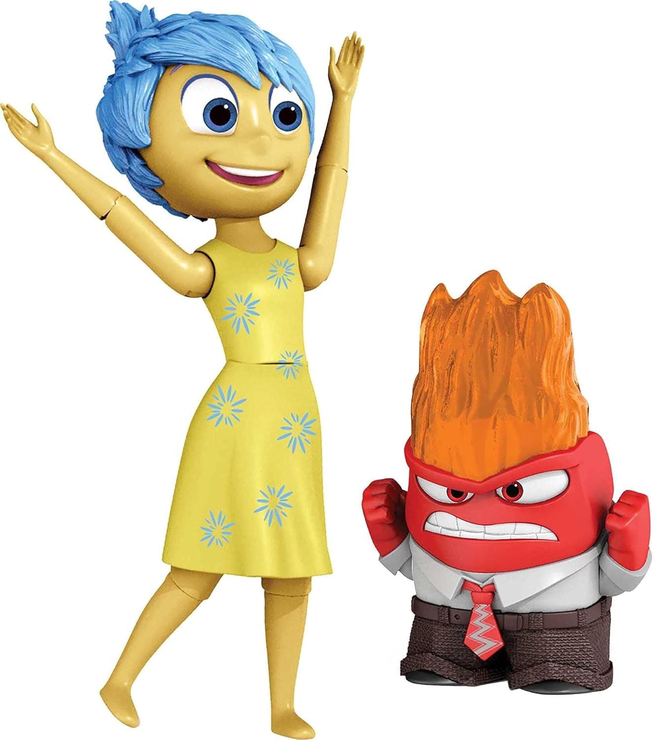 Mattel Pixar Inside Out Anger & Joy Action Figures, Posable Character in Signature Look, Collectible Toy Set