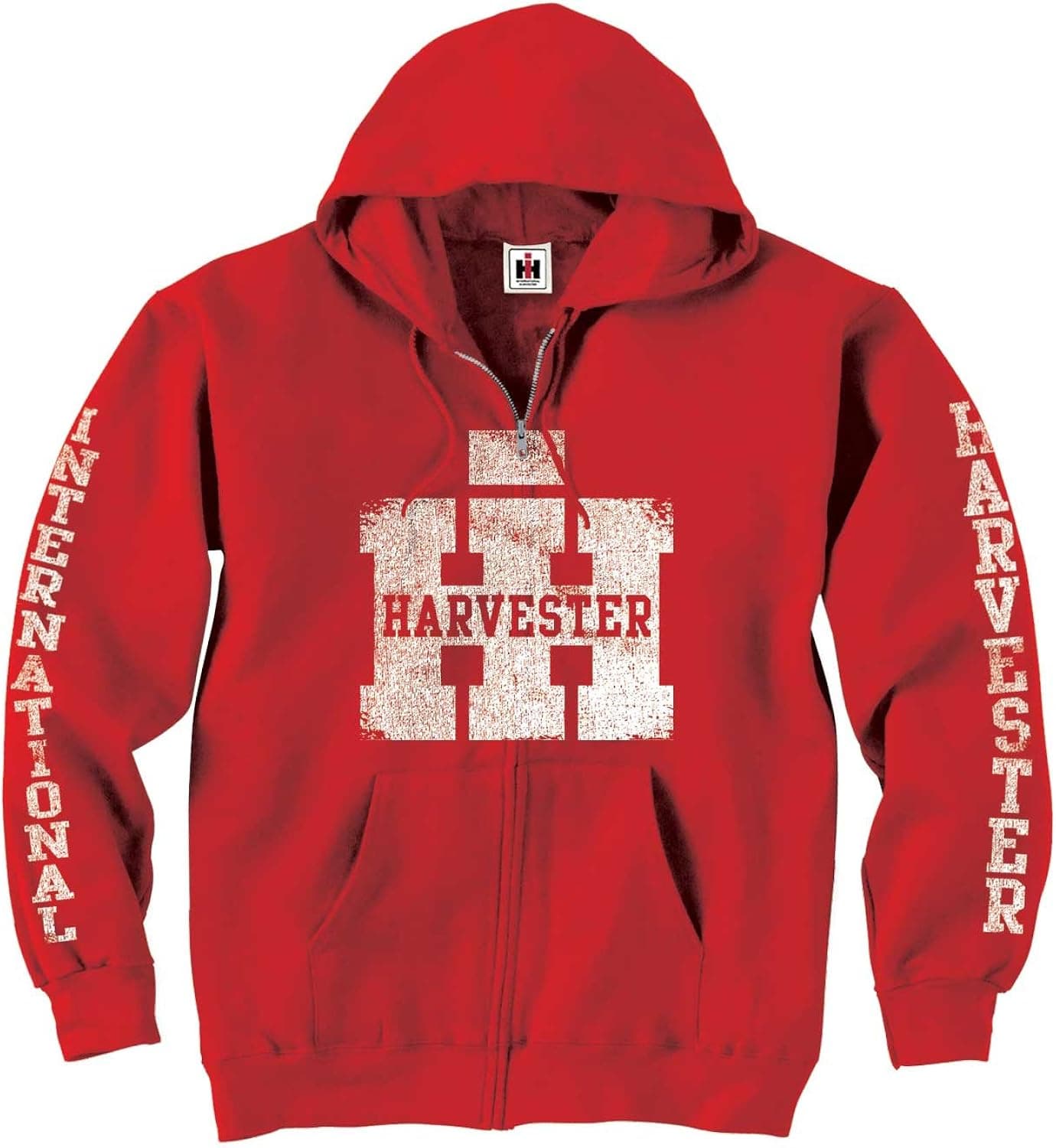 International IH College Harvester Distressed Logo Farming - Men's Zip Hoodie