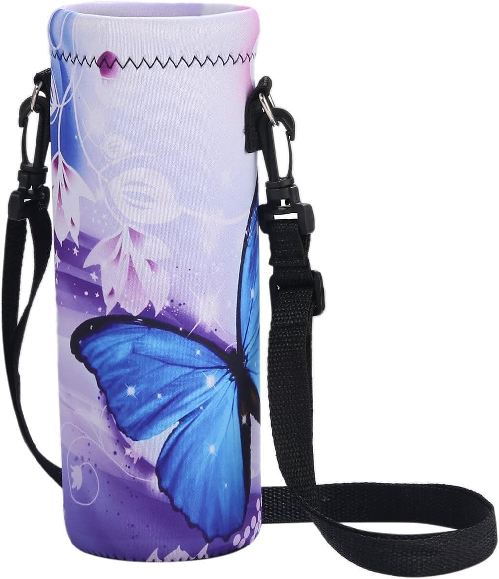 AUPET Water Bottle Sling Bag Carrier Crossbody Sleeve,Insulated Neoprene Bottle Case Holder Pouch Cover 500ML/17oz with Shoulder Strap for Boys Girls Women Men