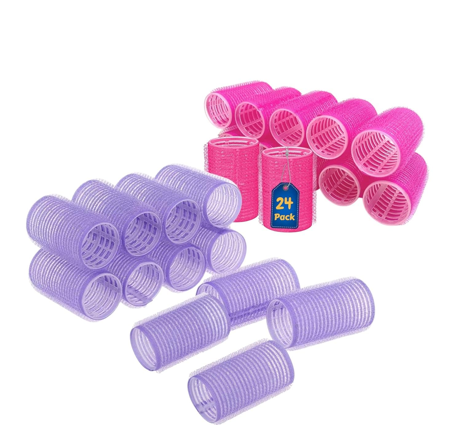 UrbHome Hair Rollers Self Grip, Small Hair Rollers, Salon Hairdressing Curlers (24 Pack, Small) (20mm)