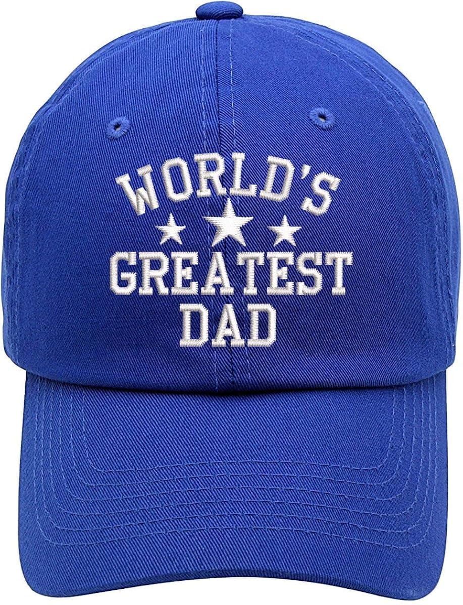 Top Level Apparel World's Greatest Dad Embroidered Low Profile Soft Cotton Baseball Cap