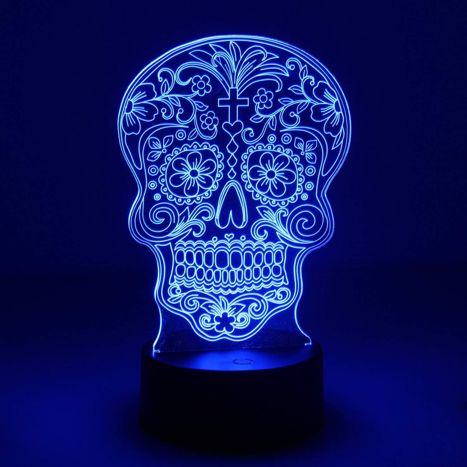 3D LED Lamp Night Light with Remote Controller, USB & Battery Powered, Touch Sensor Base, 3D Visualization 15+ Color Table Light for Home Decor, Color Changing Desk Light (Skeleton 02)