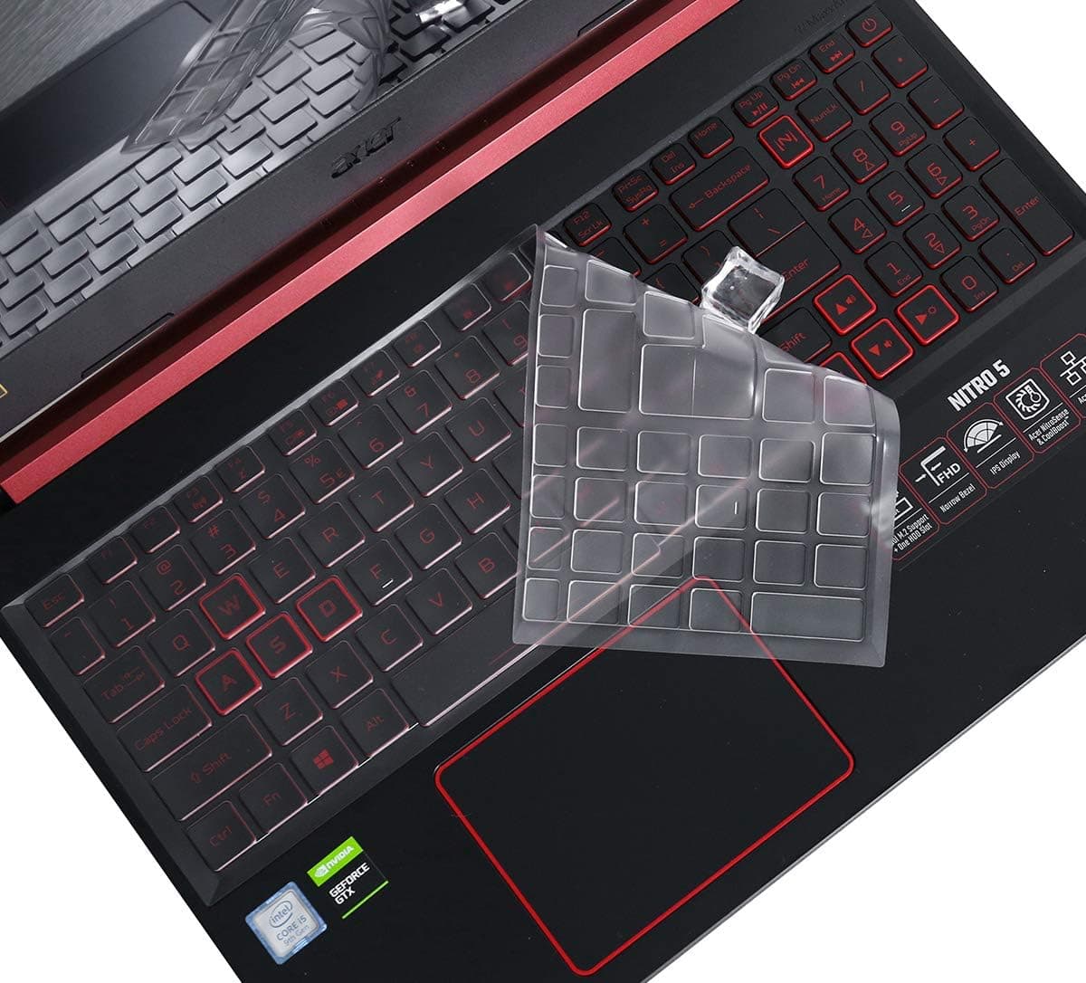 Clear Keyboard Cover for 15.6" Acer Nitro 5 AN515-54-54W2, AN515-54-51M5, Acer Nitro 7 AN715-51 15.6", Acer Predator Helios 300 Gaming Laptop PH315-52-72RG Keyboard Protective Skin Keyboard Protector