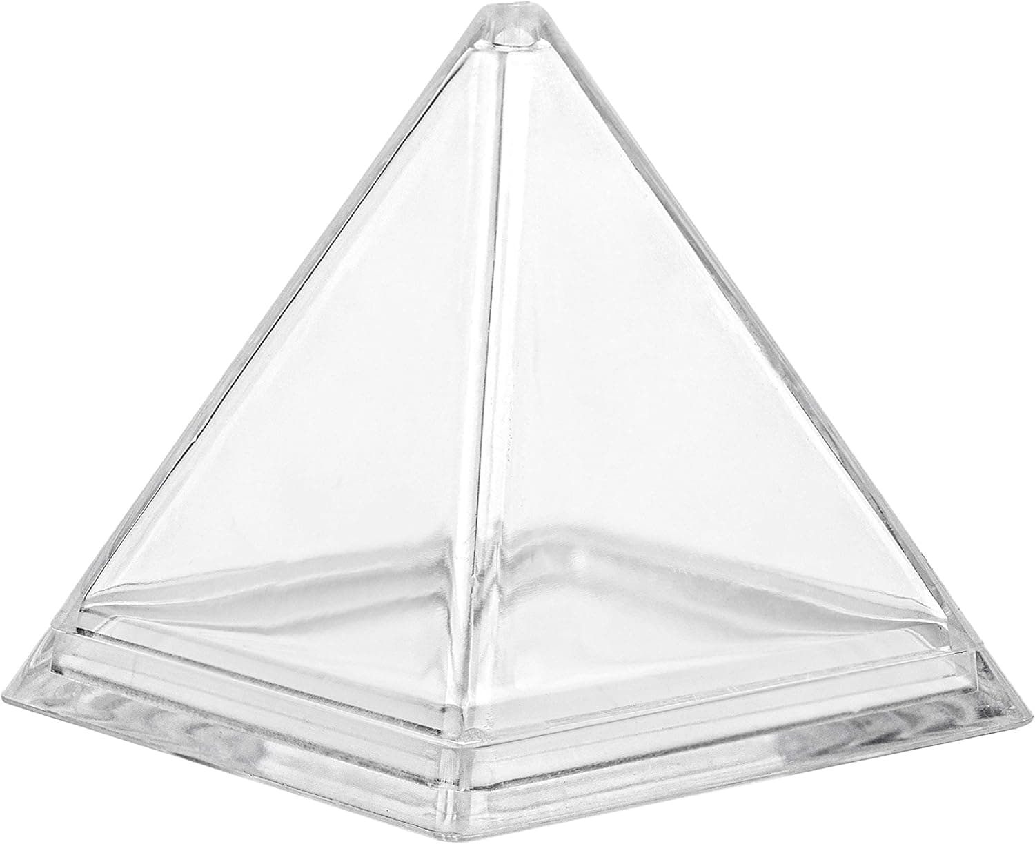Hammont Pyramid Shaped Acrylic Candy Boxes - 8 Pack - 2.44"x2.44"x2.63"- Perfect for Weddings, Birthdays, Party Favors and Gifts | Designer Cute Clear Lucite Plastic Treat Containers