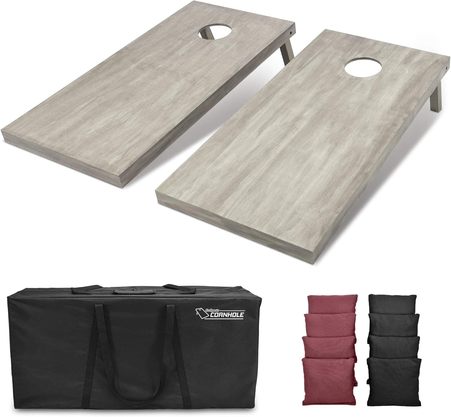GoSports 4'x2' Regulation Size Wooden Cornhole Boards Set