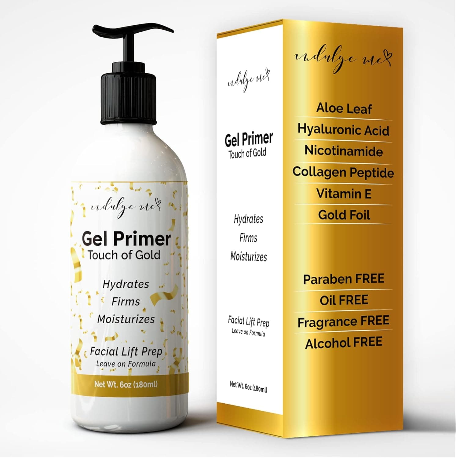 Conductive Gel - Facial Hydrating Leave-On Gel Primer, Hyaluronic Acid, Collagen Peptide, Niacinamide, Vitamin E, Gold Foil