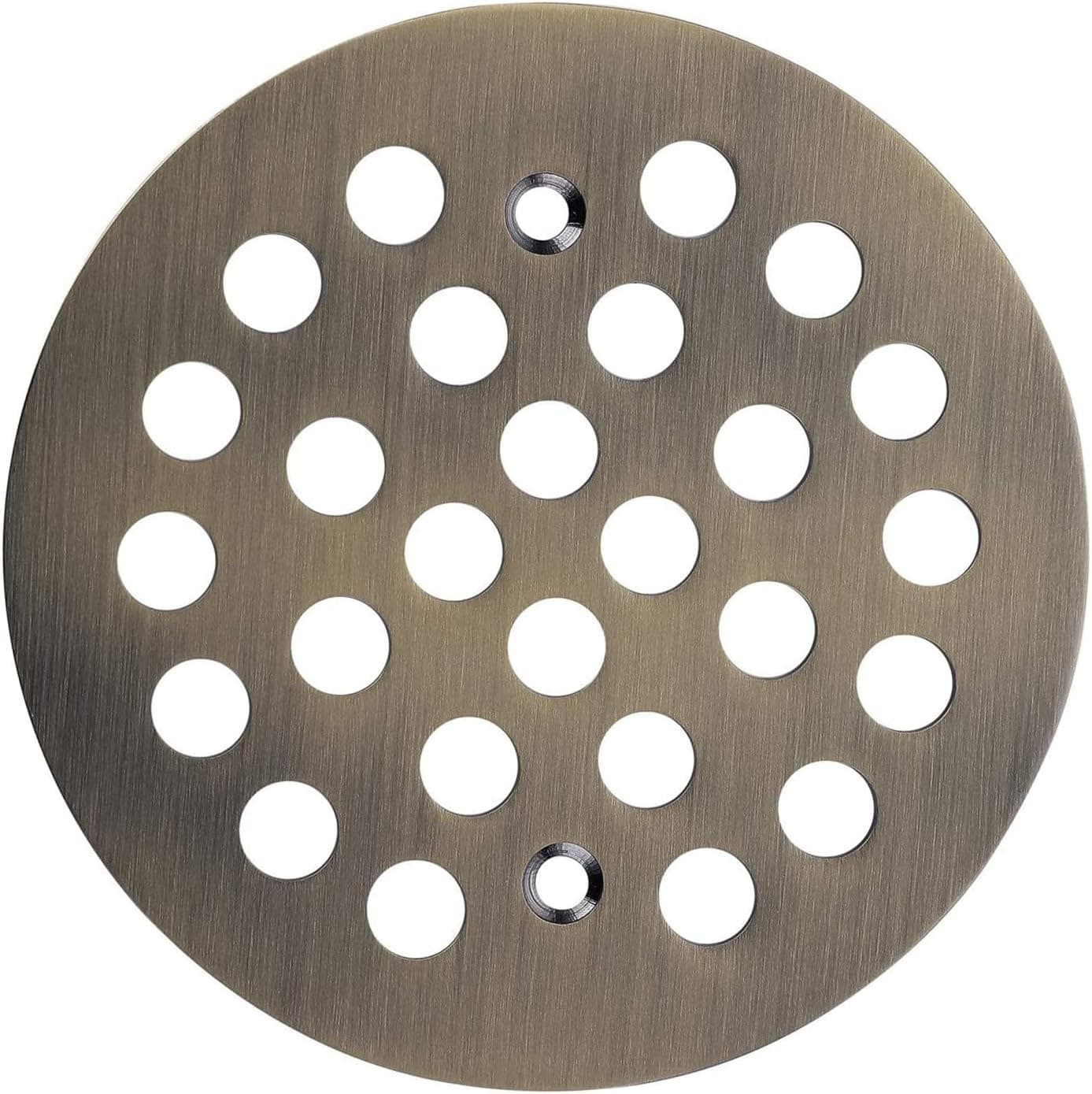 sodibos 4-1/4Inch Screw-in Bathroom Shower Drainer Cover Replacement Floor Strainer Floor Drain Grate (Antique Brass)