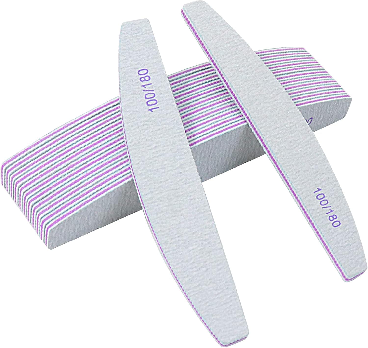 Hanyousheng 13 Pieces 100/180 Grits Nail Files and Buffers,Reusable Nail File,Double Sided Emery Boards Manicure Tool for Acrylic Nails