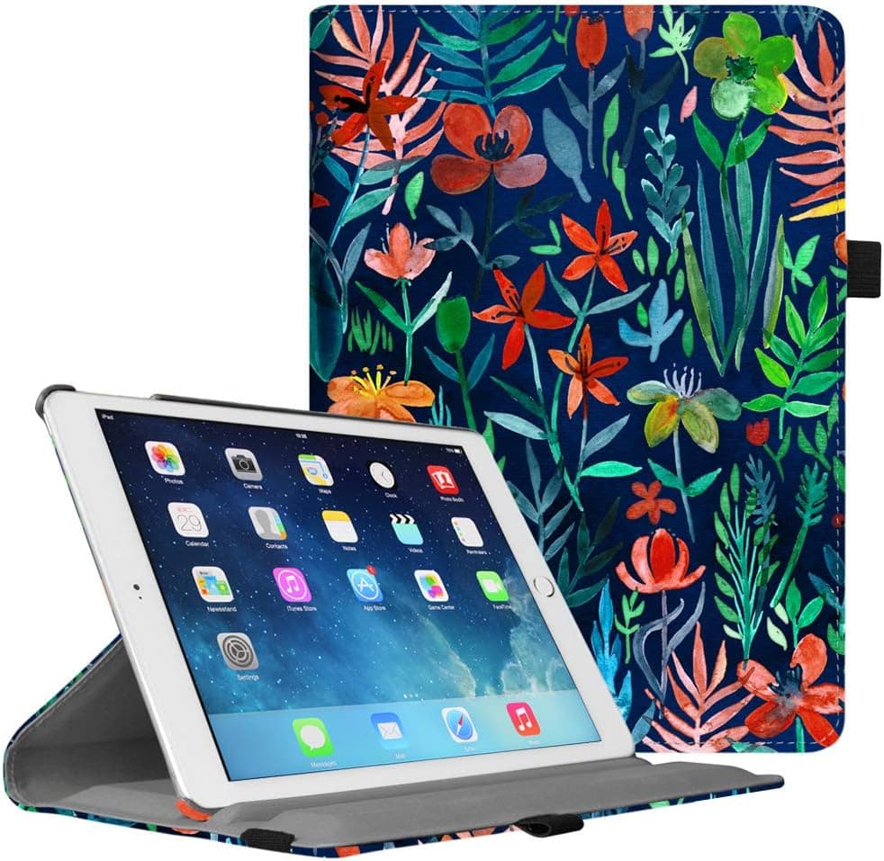 Fintie Case for iPad Air 2-360 Degree Rotating Stand Smart Protective Case Cover with Auto Sleep/Wake Feature for iPad Air 2, Jungle Night