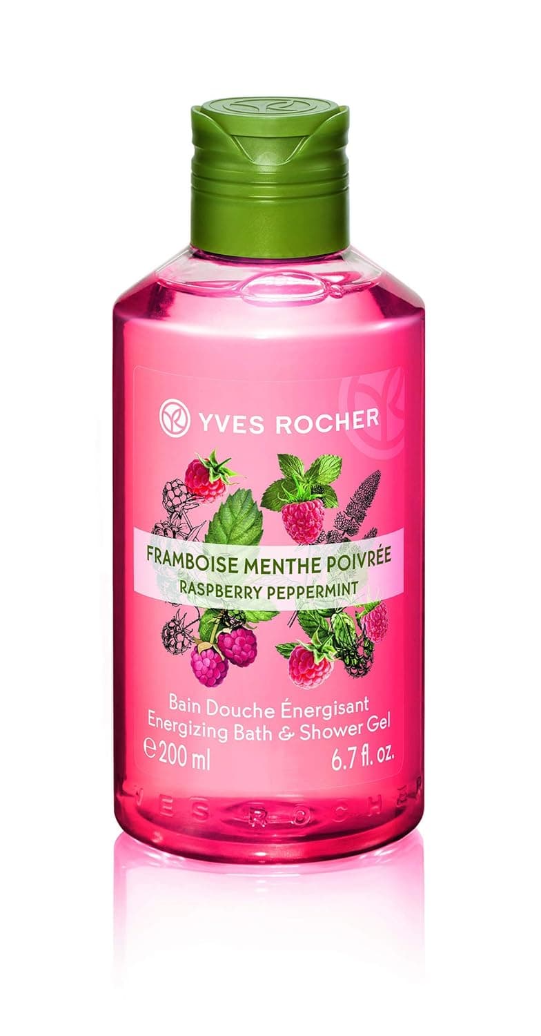Yves Rocher Les Plaisirs Nature Energizing Bath & Shower Gel - Raspberry Peppermint (6.7 fl.oz.)