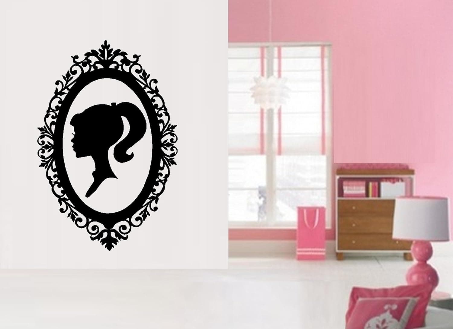 Barbie Silhouette in Vintage Frame ~ WALL DECAL 22" x 33"