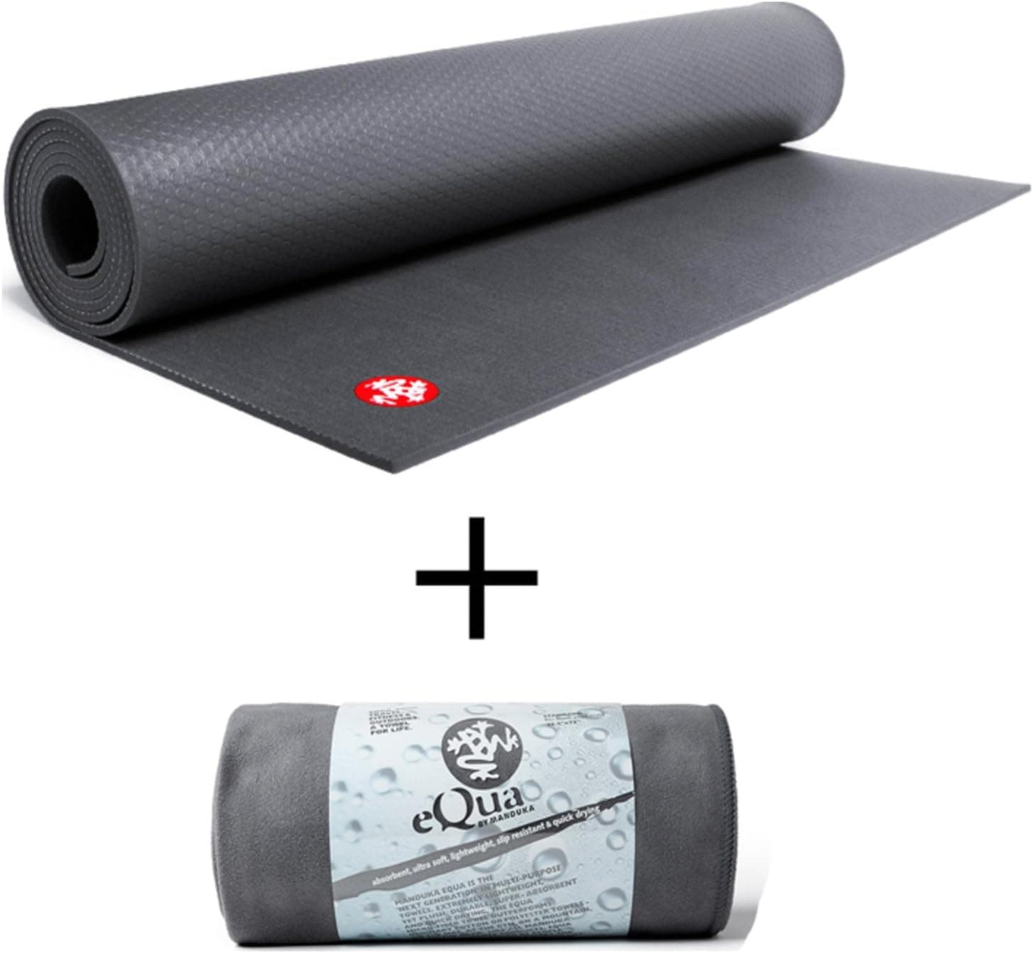 Manduka Black Pro Long Mat with eQua Towel