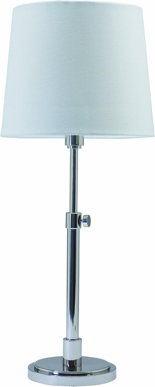 House of Troy TH750-PN Town House Collection Portable Table Lamp, Polished Nickel with Off-White Linen Hardback Shade