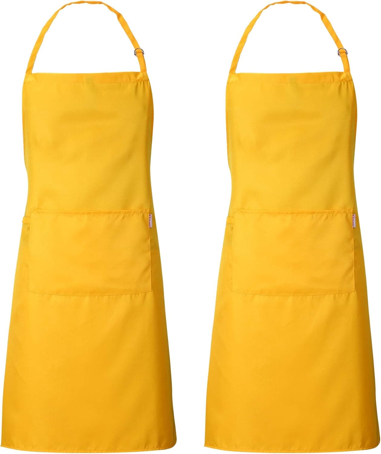 Zihuatailor Durable Cooking Apron for Women and Men with Pockets - Golden, Set of 2