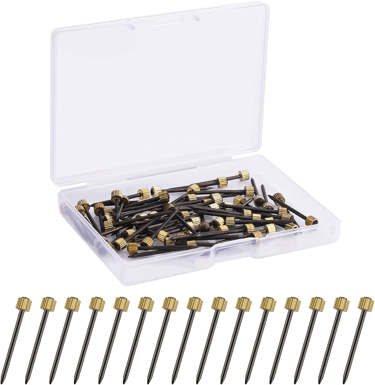 RUODON 60 Pieces Picture Hanging Nails Picture Hanging Frame Hangers Nails Picture Hangers Holds Hardware Nail Kit Steel Picture Hangers