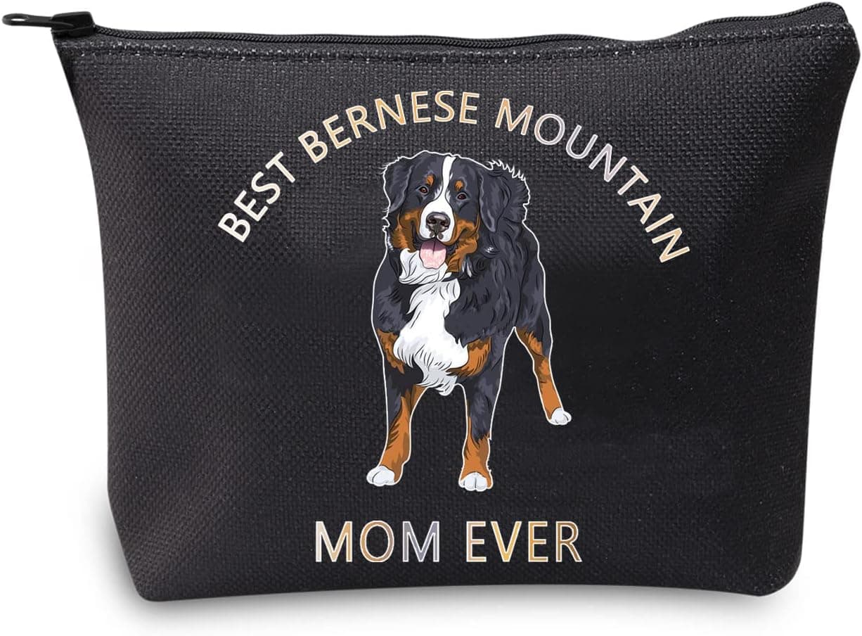 CMNIM Bernese Mountain Dog Gifts for Women Best Bernese Mountain Mom Ever Makeup Cosmetic Bag Dog Lover Gifts (Bernese Mountain Dog Makeup Bag)