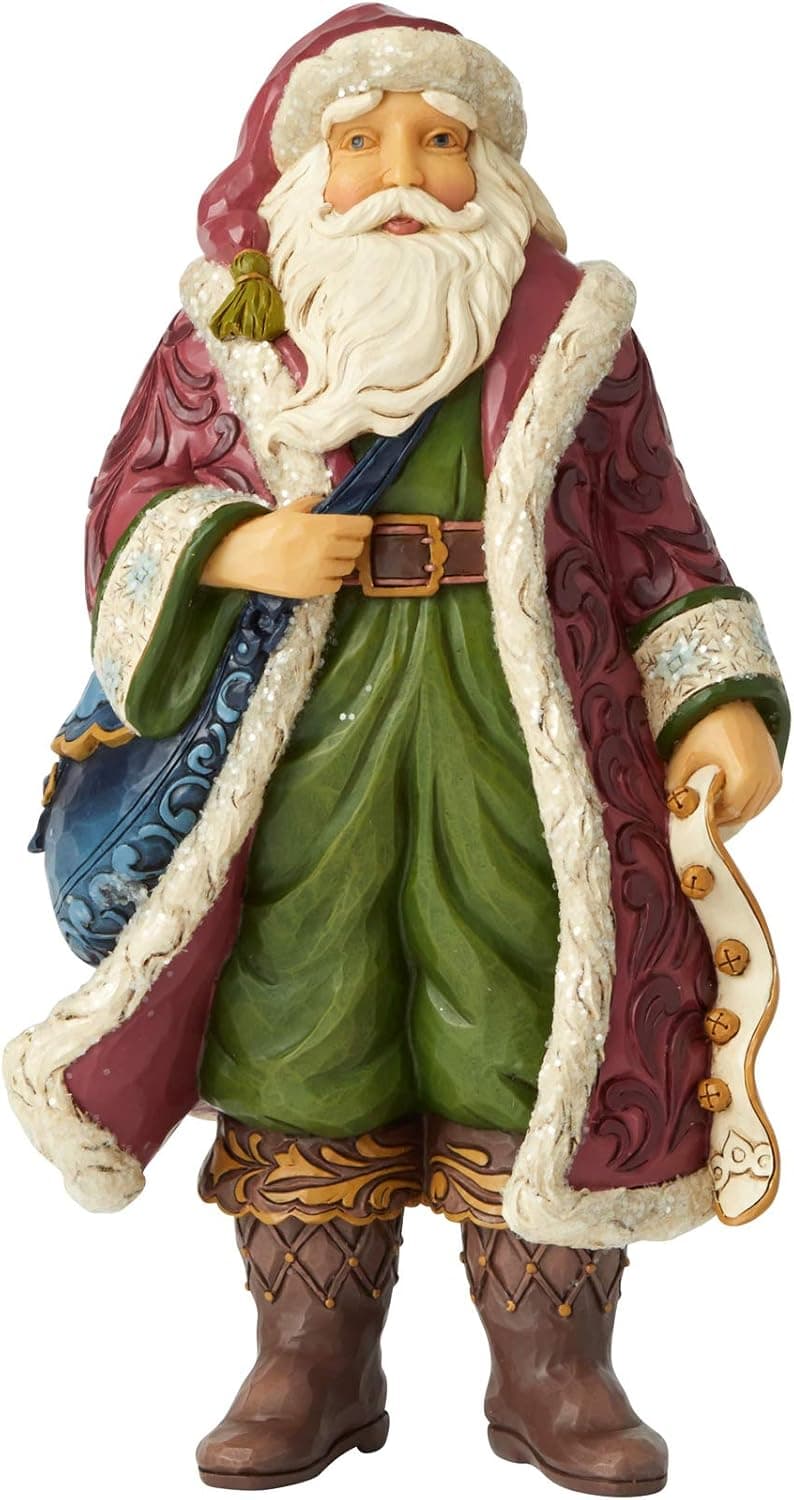 Enesco Jim Shore Heartwood Creek Victorian Santa with Satchel
