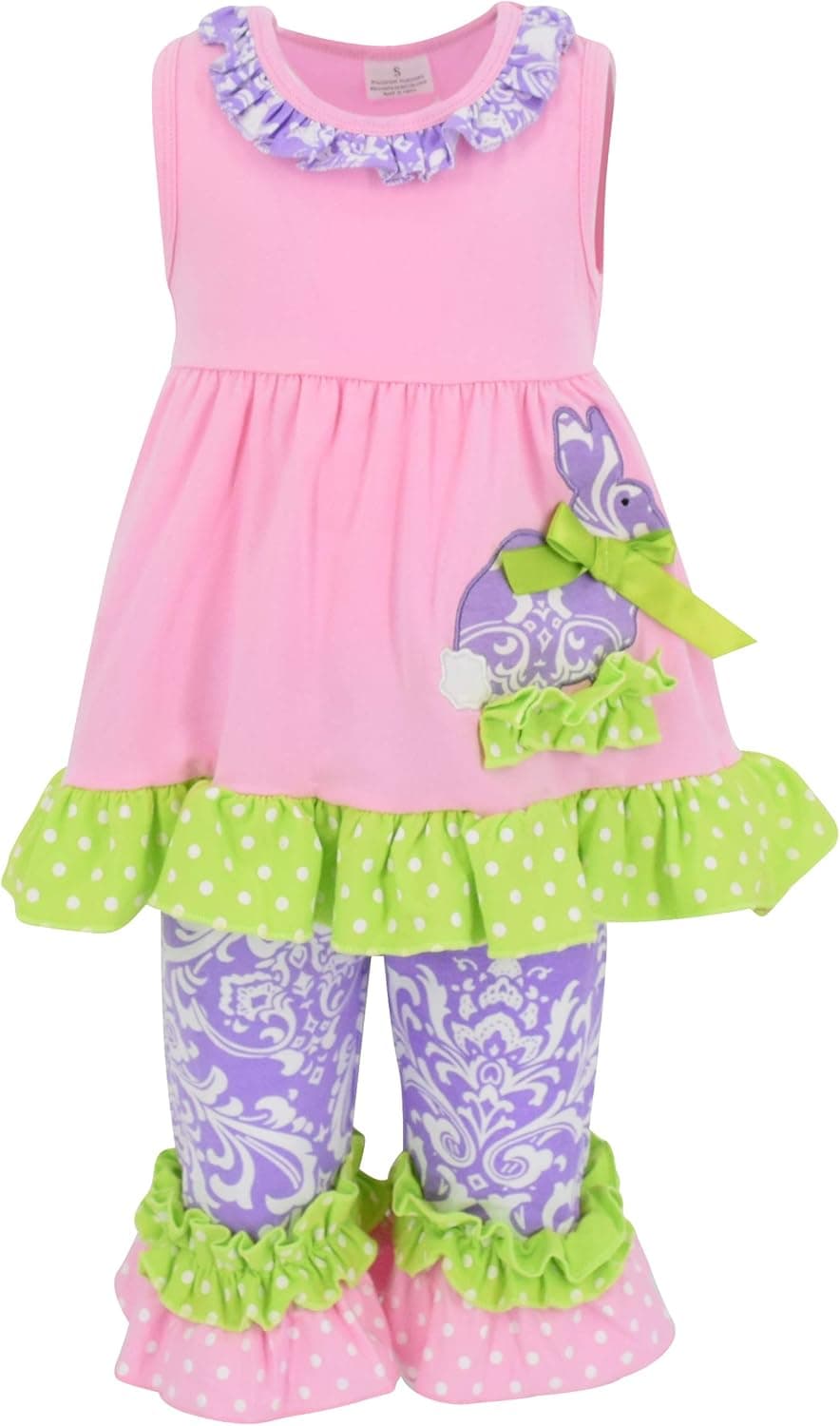 Unique Baby Girls Damask Easter Bunny Easter Outfit