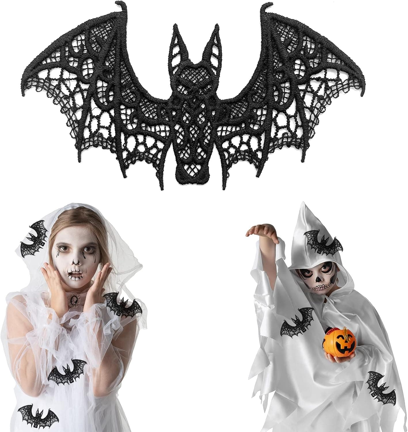 Lesome 12 Pcs Halloween 3D Bats Decoration,Articulated Lace Bat Scary Black Bat Decor Halloween Room Decor Realistic Prank Props for Halloween Window Indoor Outdoor Party Supplies