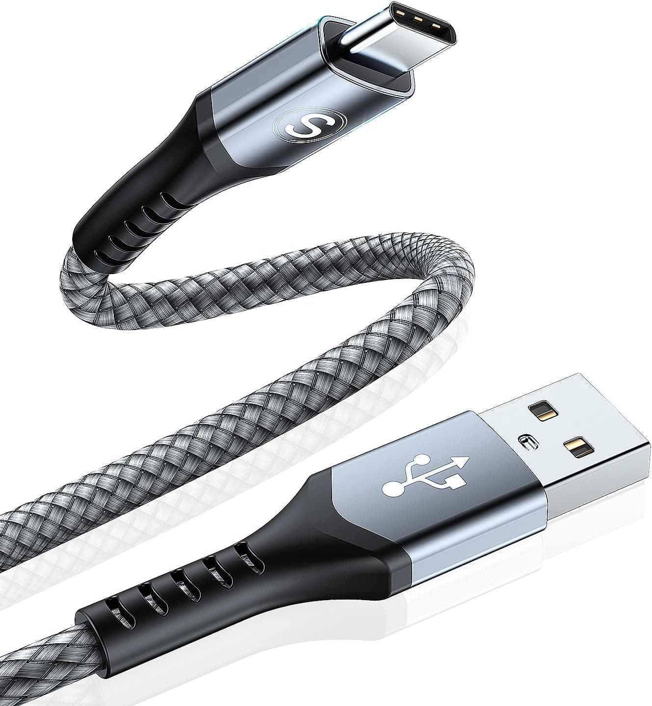 USB C Cable 3.1A Fast Charging [2-Pack 6.6ft] USB Type C Charger Cable Nylon Braided Cord for Samsung Galaxy S22 S21 S20 S10 S9 S8 Note 20 10 9 8 A12 A13 A53 Tab S8 S7 S6 A8 Fire HD 10 8 LG Moto PS5