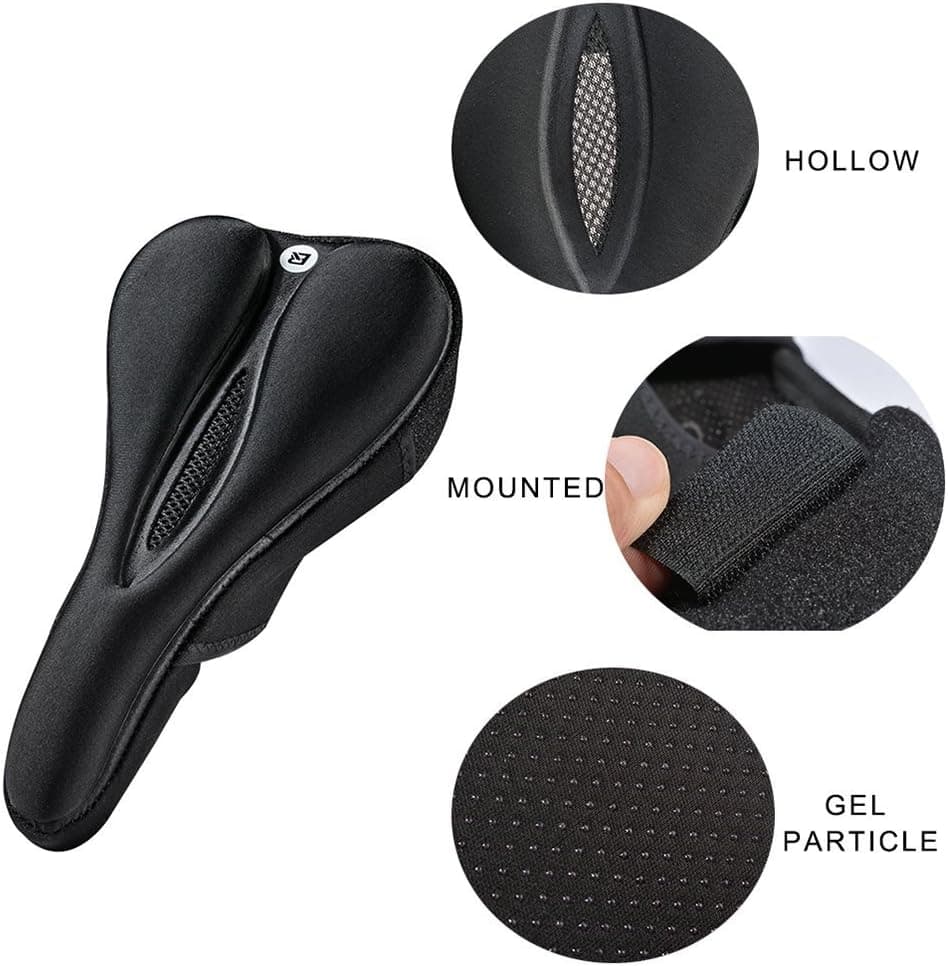 ROCKBROS Mountain Road Bike Hollow Saddle Cover Cycling Gel Seat Pad Cushion Black Small