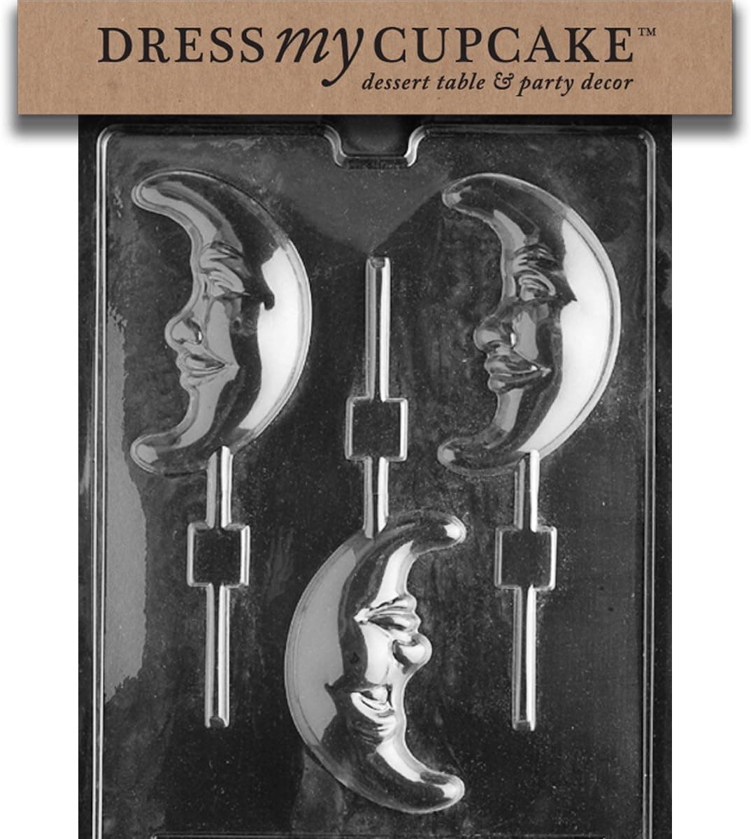 Dress My Cupcake Chocolate Candy Mold, Crescent Moon Lollipop